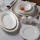 Komplet zastawy stołowej 53 części biały/złoty/porcelana