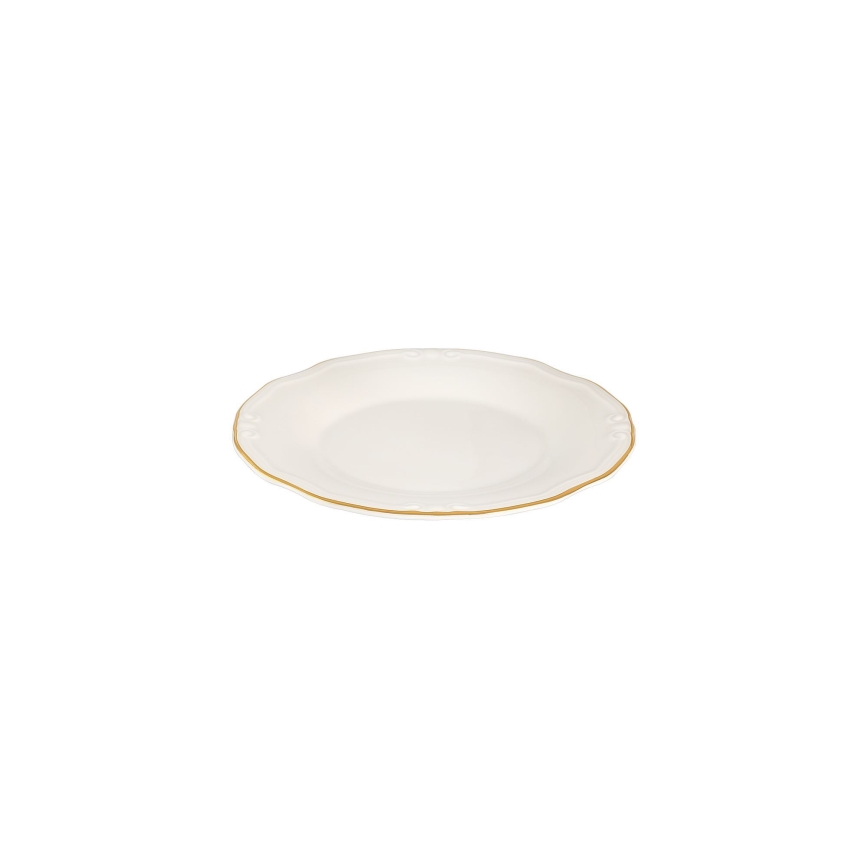 Komplet zastawy stołowej 53 części biały/złoty/porcelana