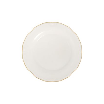 Komplet zastawy stołowej 53 części biały/złoty/porcelana