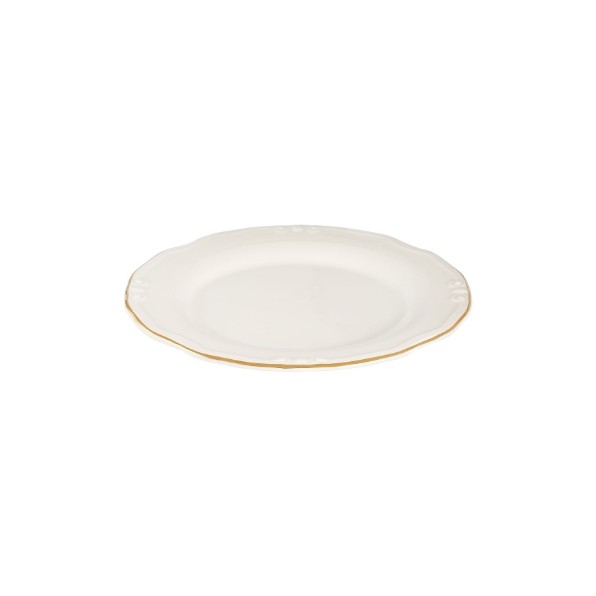 Komplet zastawy stołowej 53 części biały/złoty/porcelana