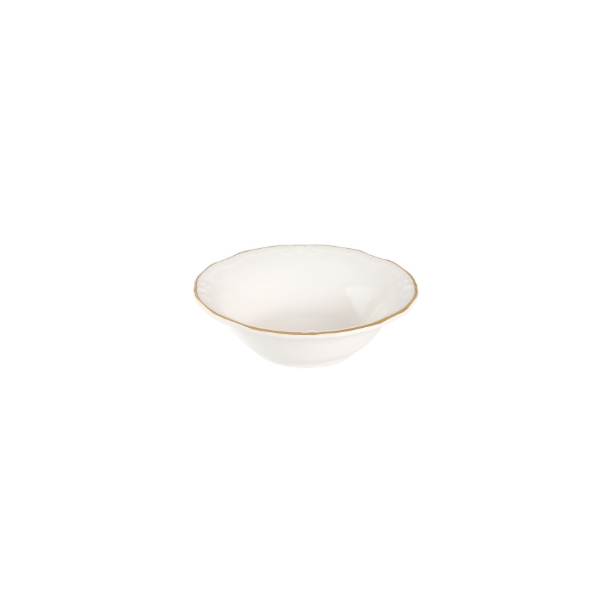 Komplet zastawy stołowej 53 części biały/złoty/porcelana