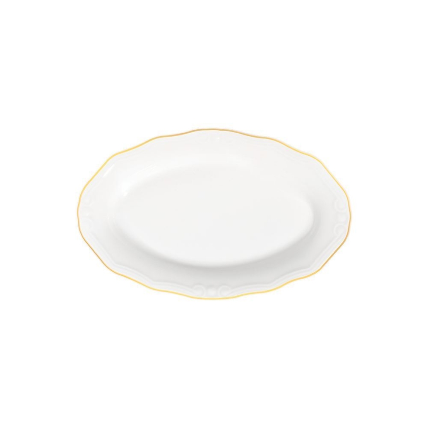 Komplet zastawy stołowej 53 części biały/złoty/porcelana