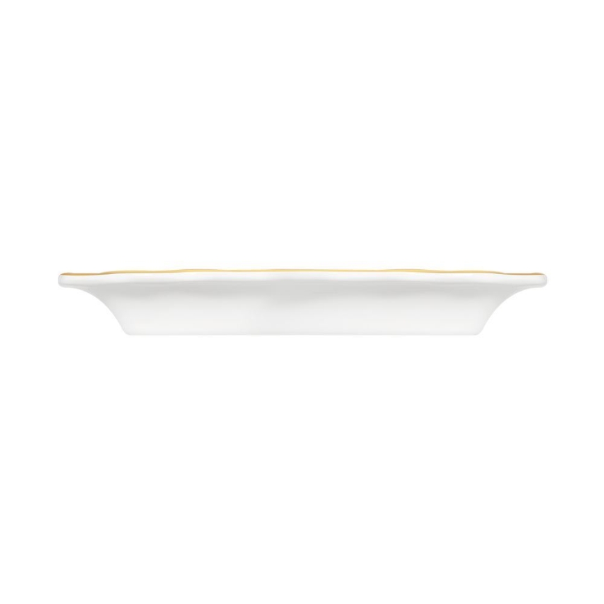 Komplet zastawy stołowej 53 części biały/złoty/porcelana