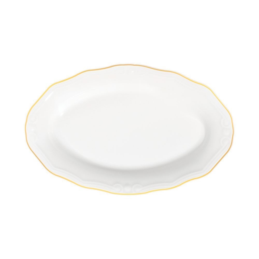 Komplet zastawy stołowej 53 części biały/złoty/porcelana