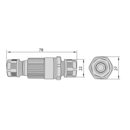 Konektor łączący 16A/250V IP68