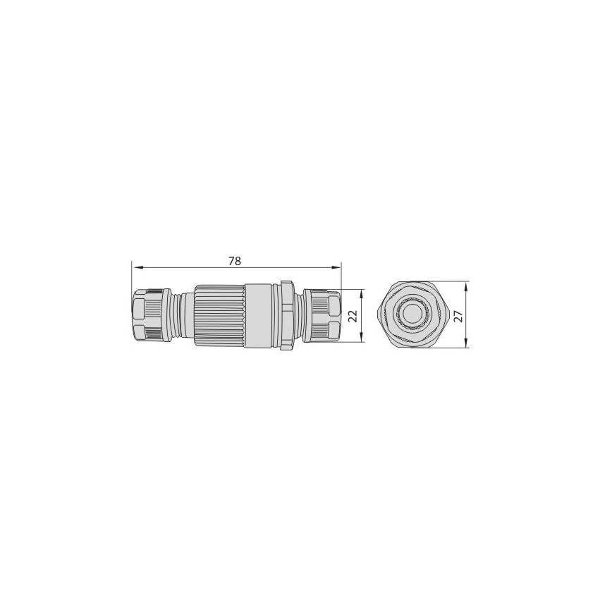Konektor łączący 16A/250V IP68