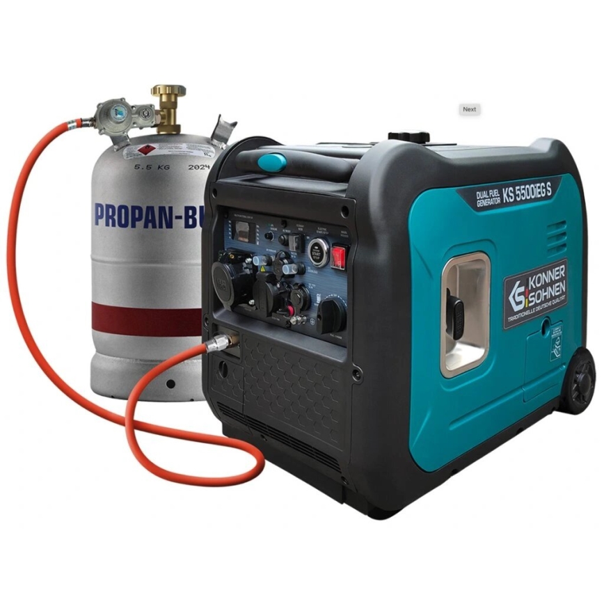 Könner & Söhnen 13046 - Generator elektryczny inwerterowy na gaz i benzynę KS 5500iEG S 5500W
