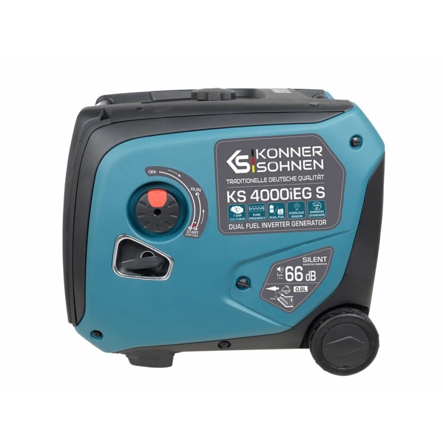 Könner & Söhnen 5106 - Generator elektryczny inwerterowy na gaz i benzynę KS 4000iEG S 4000W