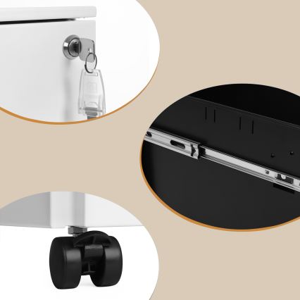 Kontener biurowy SECURIO, biały