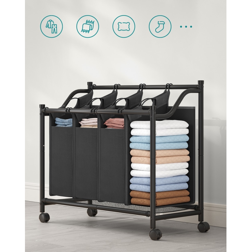 Kosz na pranie LINA czarny