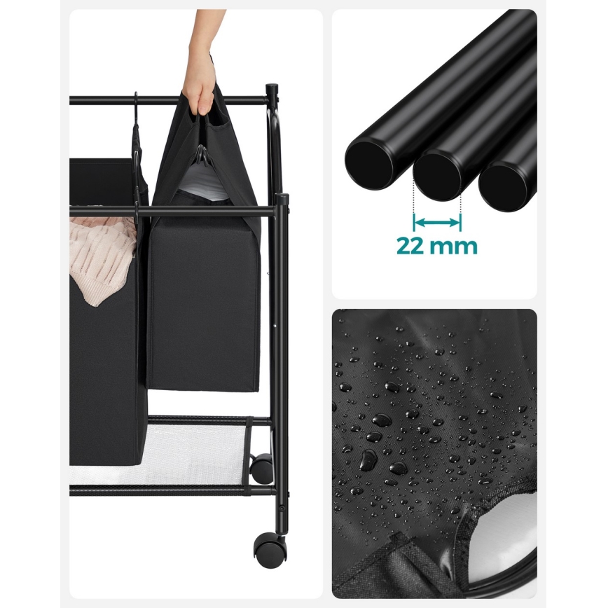 Kosz na pranie LINA czarny