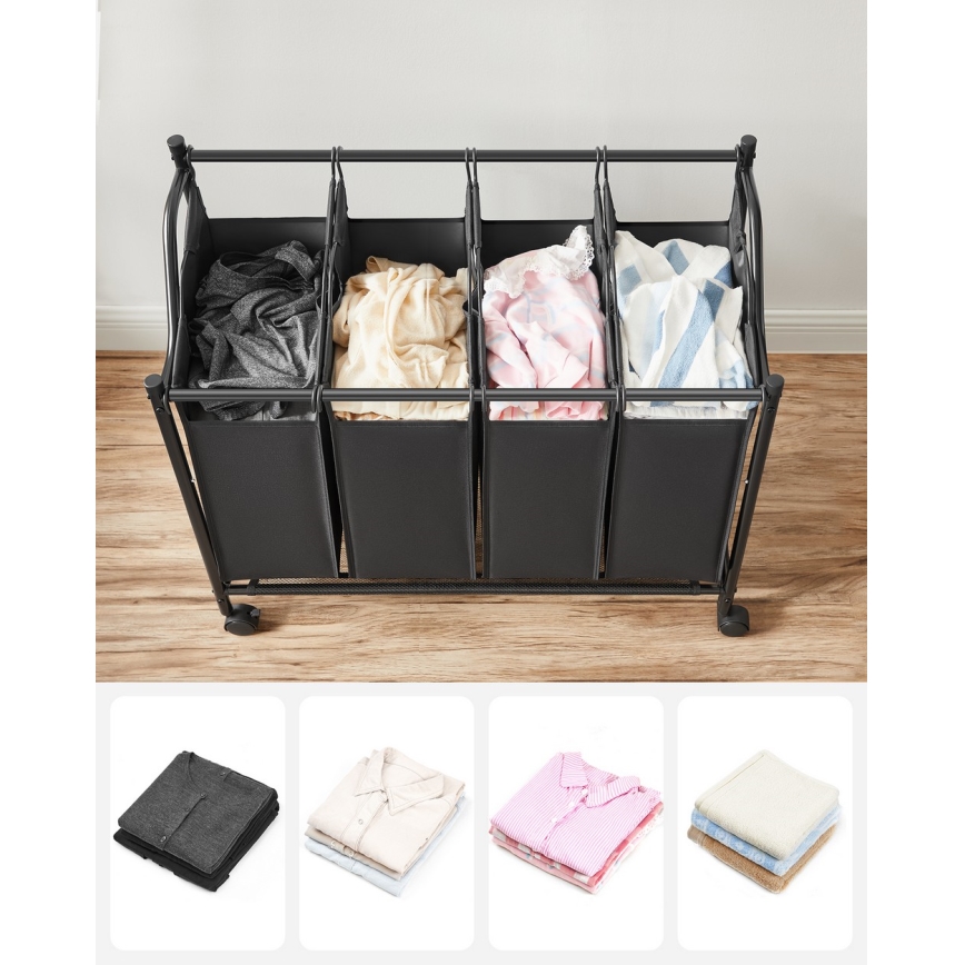 Kosz na pranie LINA czarny