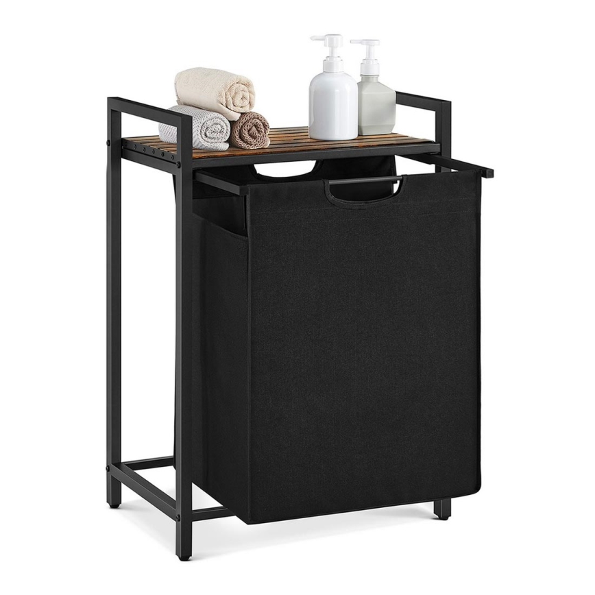 Kosz na pranie REX brązowy/czarny