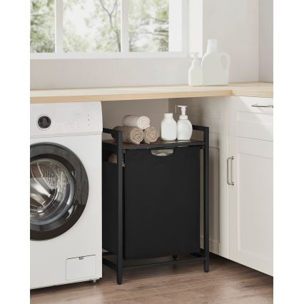 Kosz na pranie REX brązowy/czarny