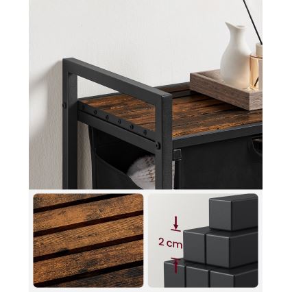 Kosz na pranie REX brązowy/czarny