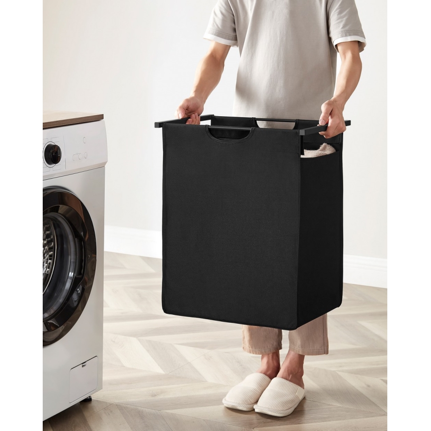 Kosz na pranie REX brązowy/czarny