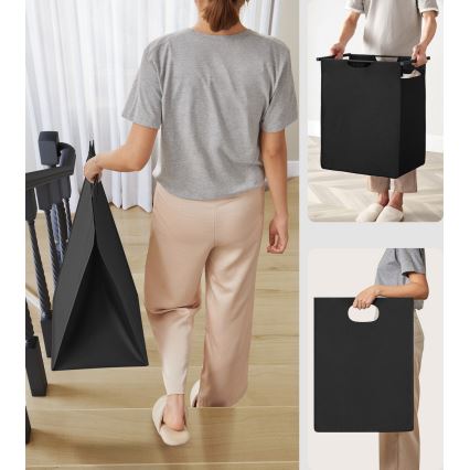 Kosz na pranie REX brązowy/czarny