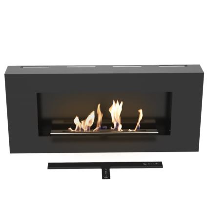 Kratki - Kominek BIO naścienny 40x90 cm 1,5 kW czarny
