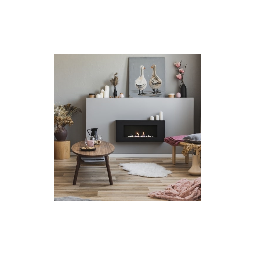 Kratki - Ścienny BIO kominek 40x90 cm 1,5kW czarny