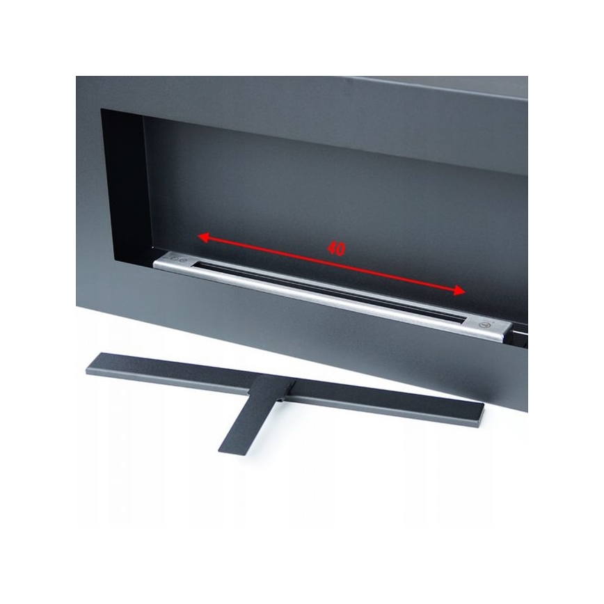 Kratki - Ścienny BIO kominek 40x90 cm 1,5kW czarny