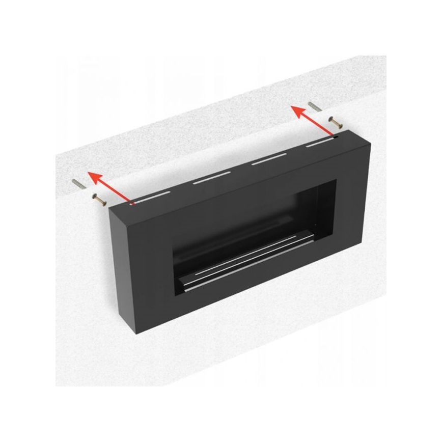 Kratki - Ścienny BIO kominek 40x90 cm 1,5kW czarny
