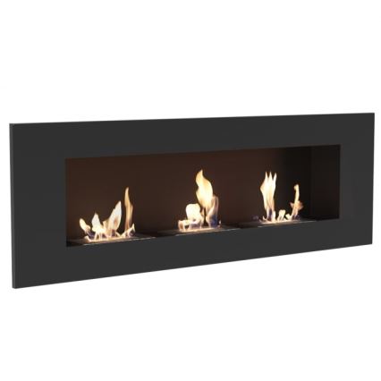Kratki - Wbudowany BIO kominek 40x120 cm 3x1,1kW czarny