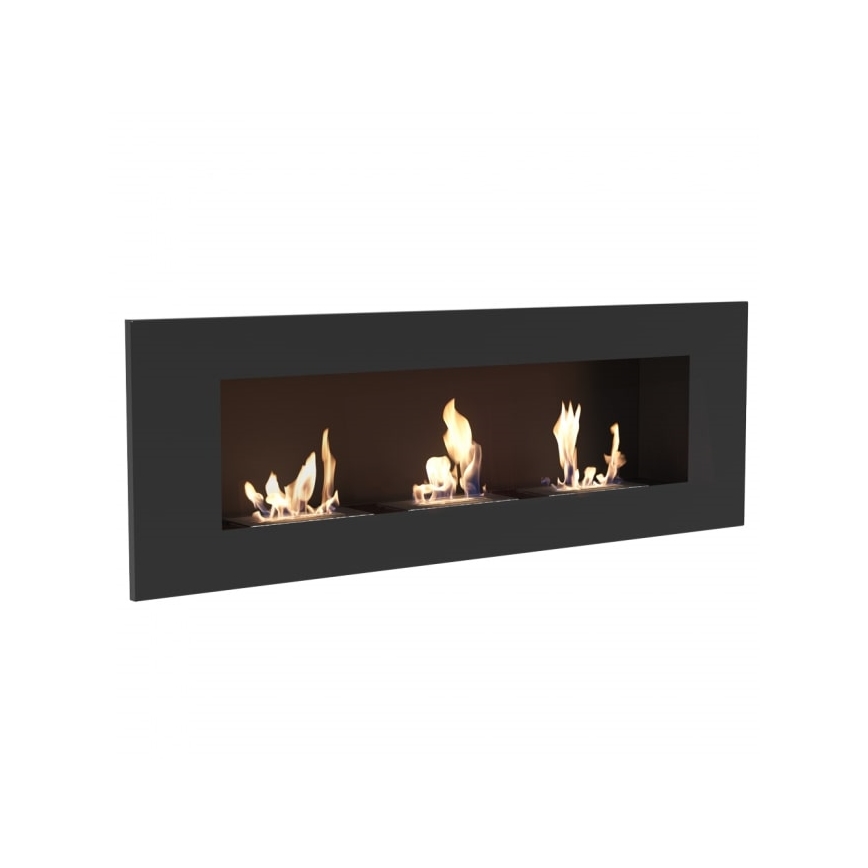 Kratki - Wbudowany BIO kominek 40x120 cm 3x1,1kW czarny