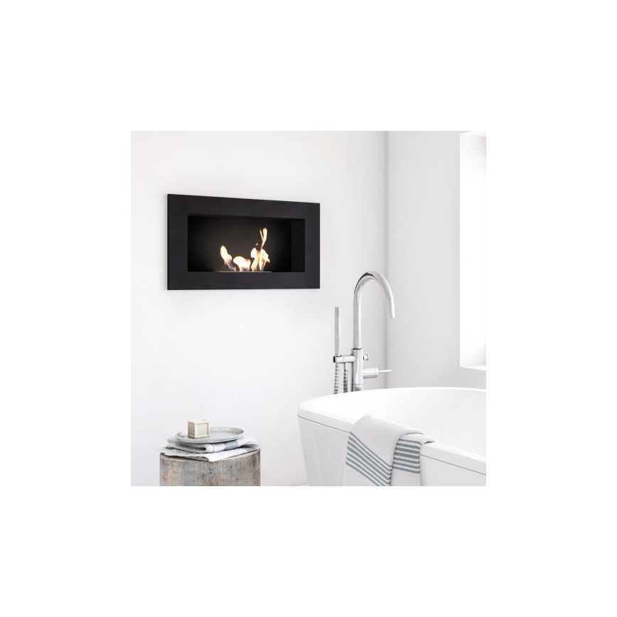 Kratki - Wbudowany BIO kominek 37,4x64,8 cm 1kW czarny