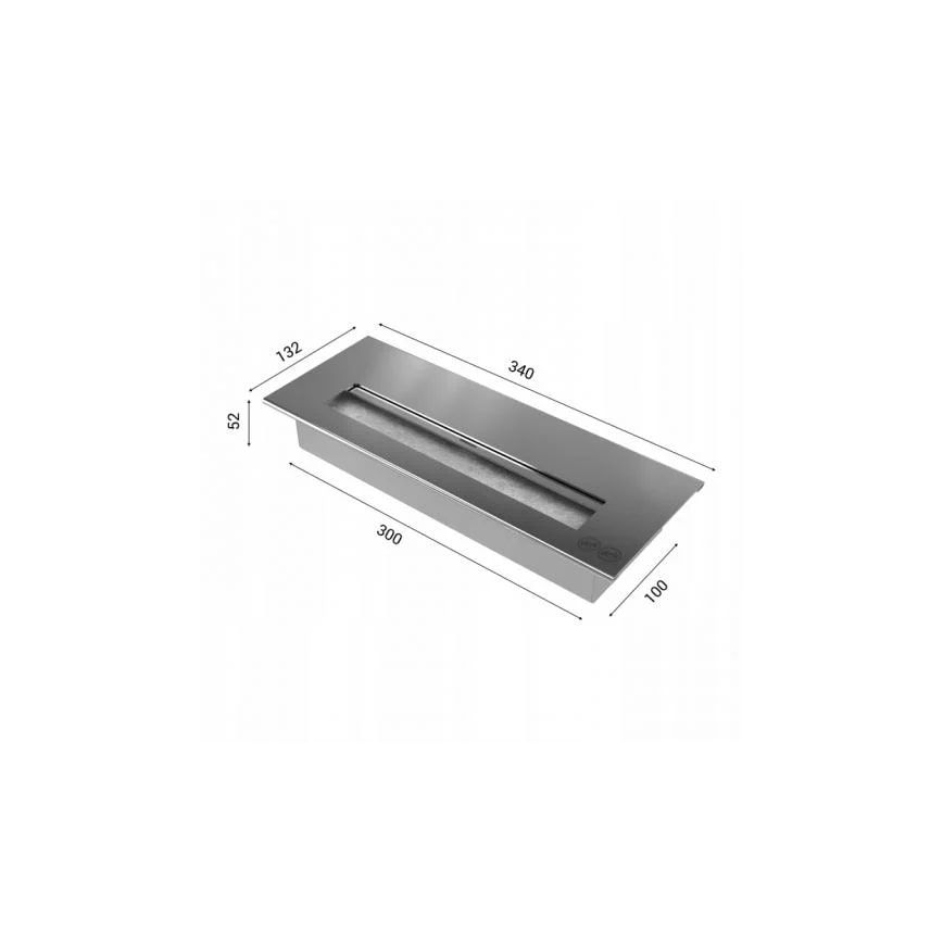 Kratki - BIO kominek 8,5x49 cm 2,5kW czarny