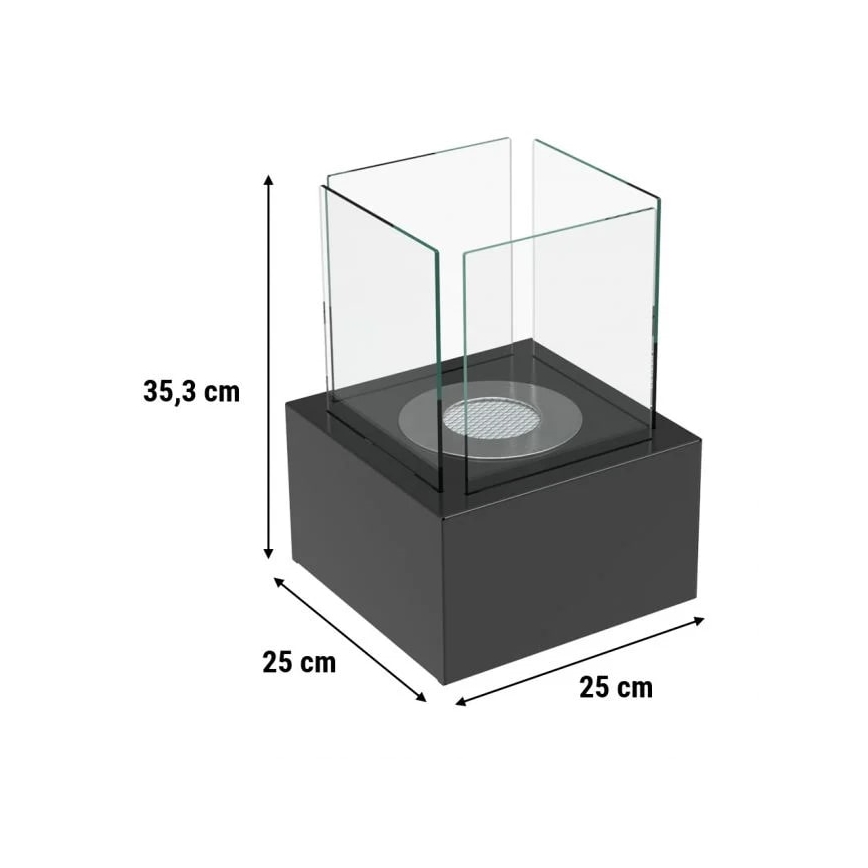 Kratki - BIO kominek 35,3x25 cm 1kW czarny