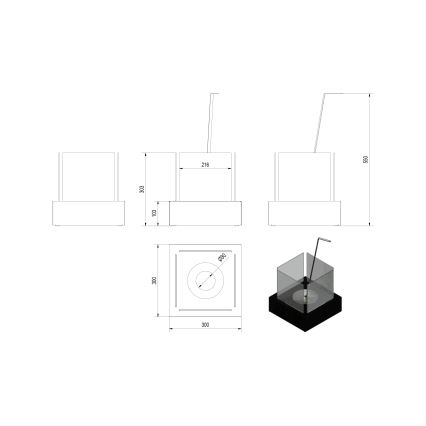 Kratki - BIO kominek 30,3x30 cm 1kW biały