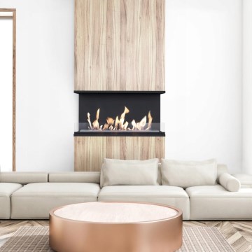 Kratki - Wbudowany BIO kominek 50x100 cm 3,5kW czarny