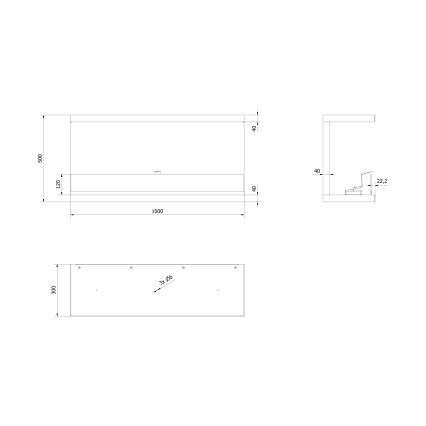 Kratki - Wbudowany BIO kominek 50x100 cm 7kW czarny