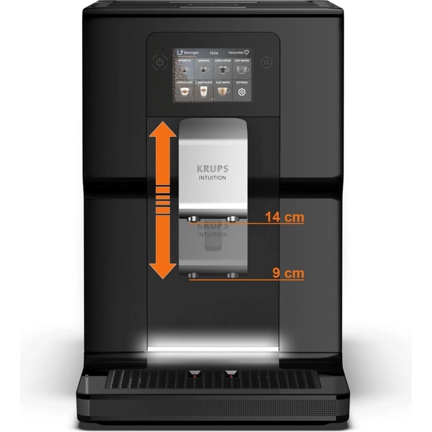Krups - Automatyczny ekspres do kawy z pojemnikiem na mleko INTUITION PREFERENCE 1450W/230V czarny