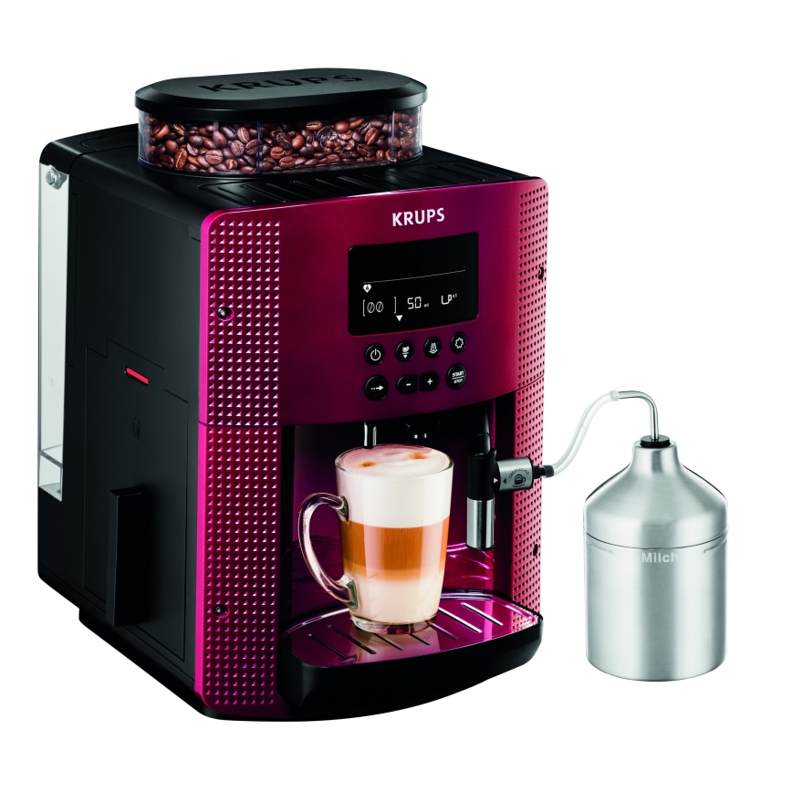 Krups - Automatyczny ekspres do kawy z pojemnikiem na mleko ESSENTIAL 1450W/230V czerwony