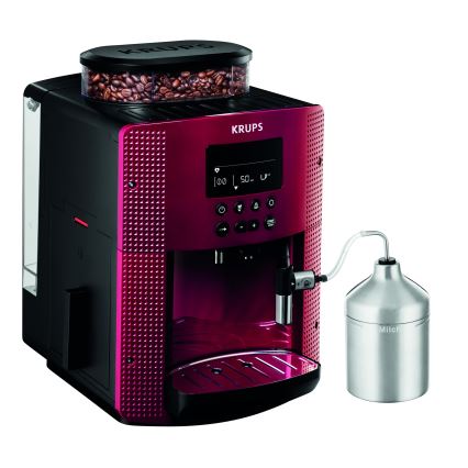 Krups - Automatyczny ekspres do kawy z pojemnikiem na mleko ESSENTIAL 1450W/230V czerwony