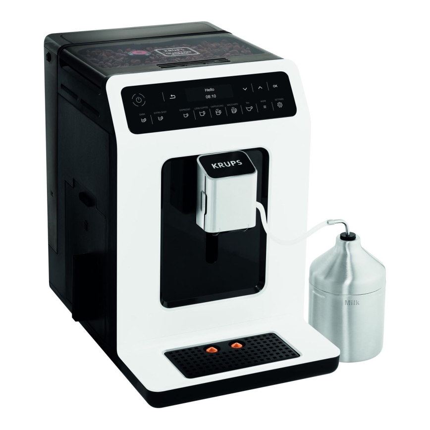 Krups - Automatyczny ekspres do kawy z pojemnikiem na mleko EVIDENCE 1450W/230V biały