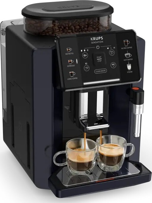 Krups - Automatyczny ekspres do kawy z pojemnikiem na mleko SENSATION 1450W/230V czarny