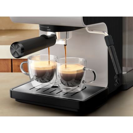 Krups - Dźwigniowy ekspres do kawy na dwie filiżanki AUTHENTIC 1450W/230V szary