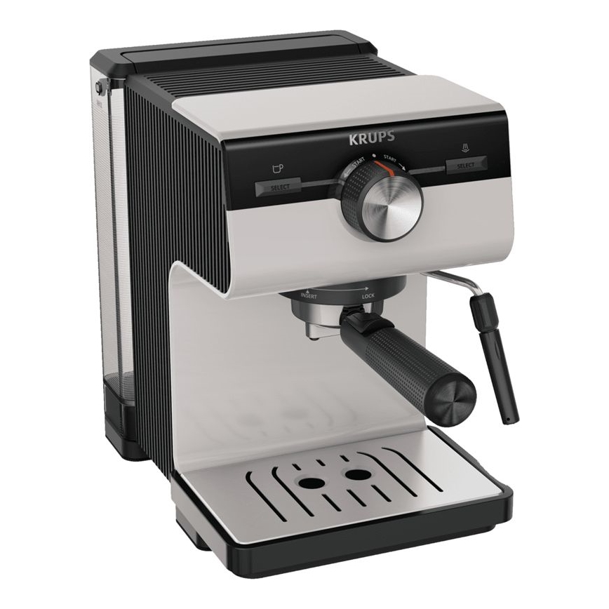 Krups - Dźwigniowy ekspres do kawy na dwie filiżanki AUTHENTIC 1450W/230V szary