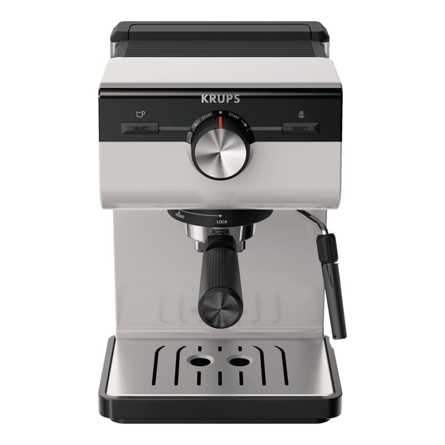 Krups - Dźwigniowy ekspres do kawy na dwie filiżanki AUTHENTIC 1450W/230V szary