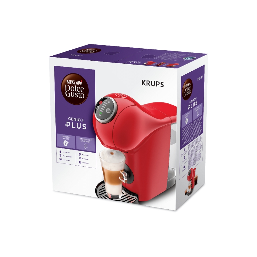 Krups - Ekspres na kapsułki NESCAFÉ DOLCE GUSTO GENIO S PLUS 1500W czerwony