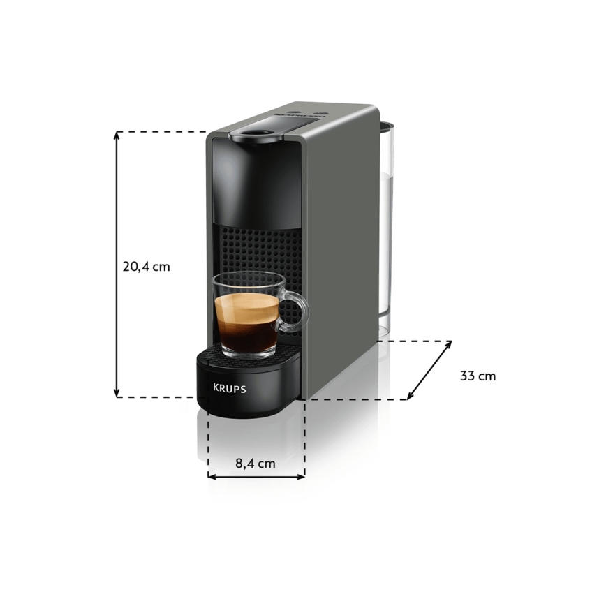 Krups - Ekspres na kapsułki NESPRESSO Essenza mini 1310W/230V szary