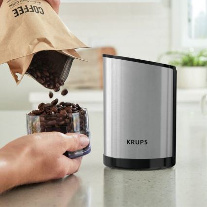 Krups - Elektryczny młynek do kawy 85g FAST-TOUCH 200W/230V matowy chrom