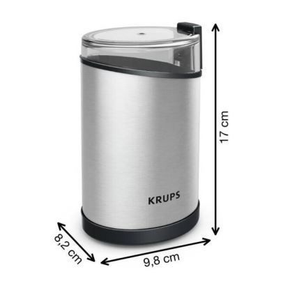 Krups - Elektryczny młynek do kawy 85g FAST-TOUCH 200W/230V matowy chrom