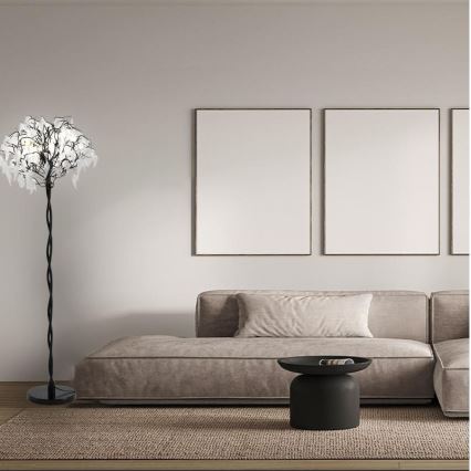 Kryształowa lampa stojąca 5xG9/40W/230V czarna