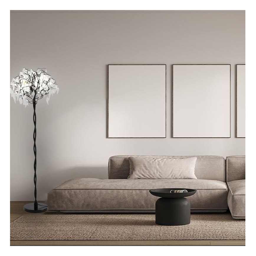 Kryształowa lampa stojąca 5xG9/40W/230V czarna