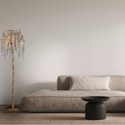 Kryształowa lampa stojąca 5xG9/40W/230V złota
