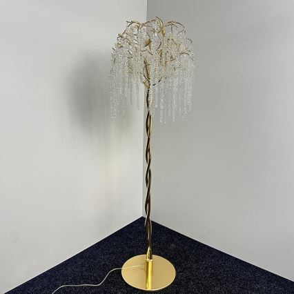 Kryształowa lampa stojąca 5xG9/40W/230V złota