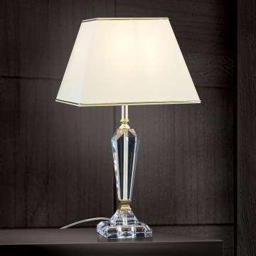 Kryształowa lampa stołowa VERONIQUE 1xE27/60W/230V kremowy/przezroczysty